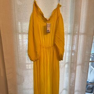 Women's Off the Shoulder Yellow Summer Dress H&M